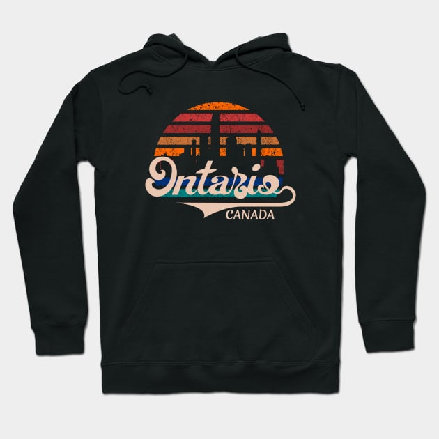 Ontario Canada sunset skyline retro Hoodie by SpaceWiz95